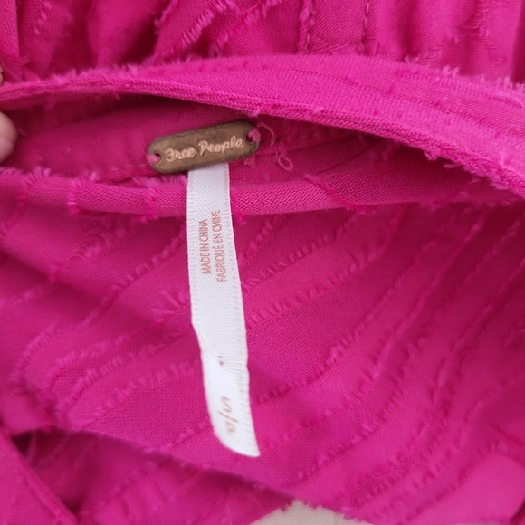 Free People Can't Stop Dreaming Flowy Tunic Size Small Hot Pink - Picture 8 of 9